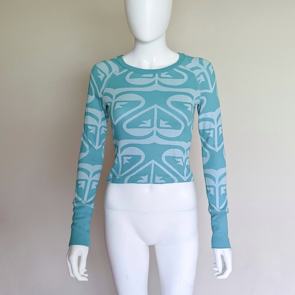Roxy Logo Crop Long Sleeve Shirt